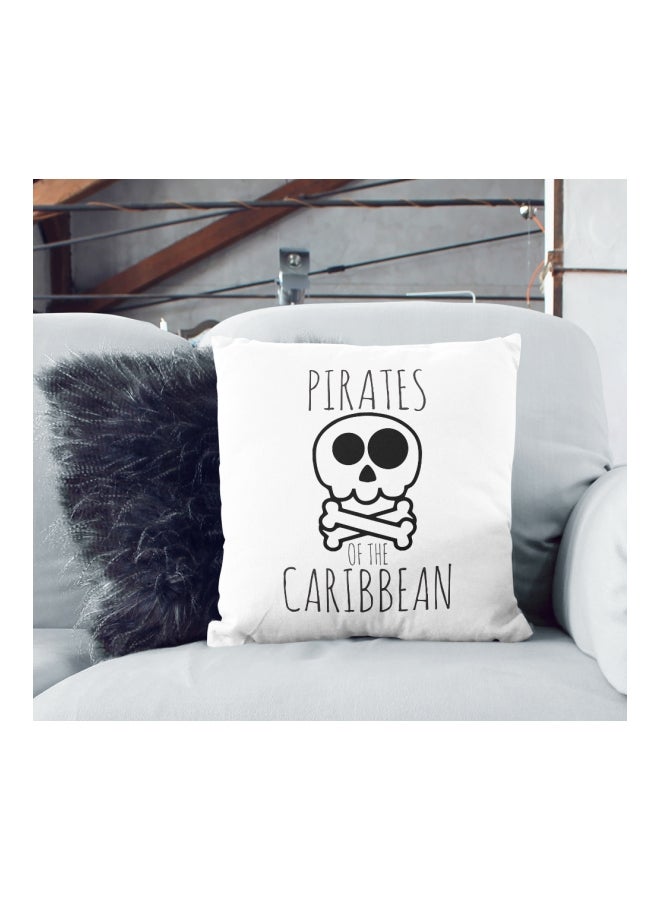 وسادة زينة مطبوع عليها عبارة من سلسلة أفلام "Pirates of the Caribbean" أسود/ أبيض 16x16بوصة - Image 2