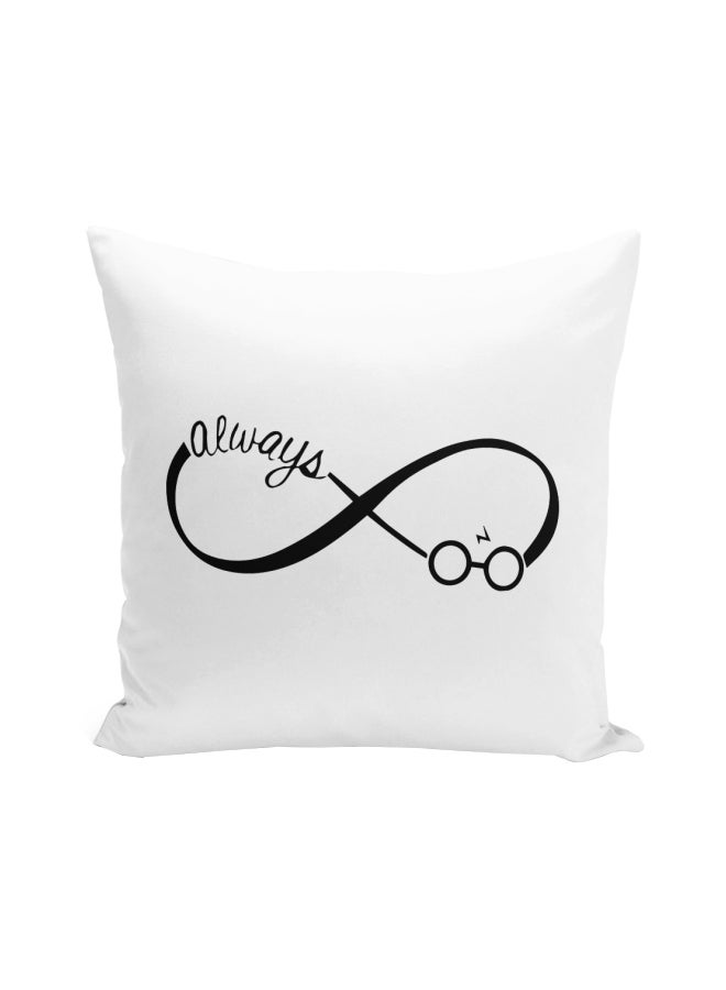 Harry Potter Theme Printed Decorative Pillow White/Black 16x16inch - Image 1