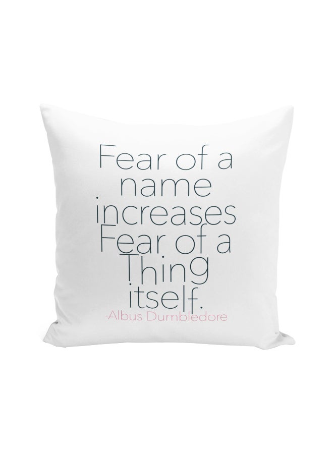 Albus Dumbledore Quote Printed Decorative Pillow White/Black/Red 16x16inch - Image 1