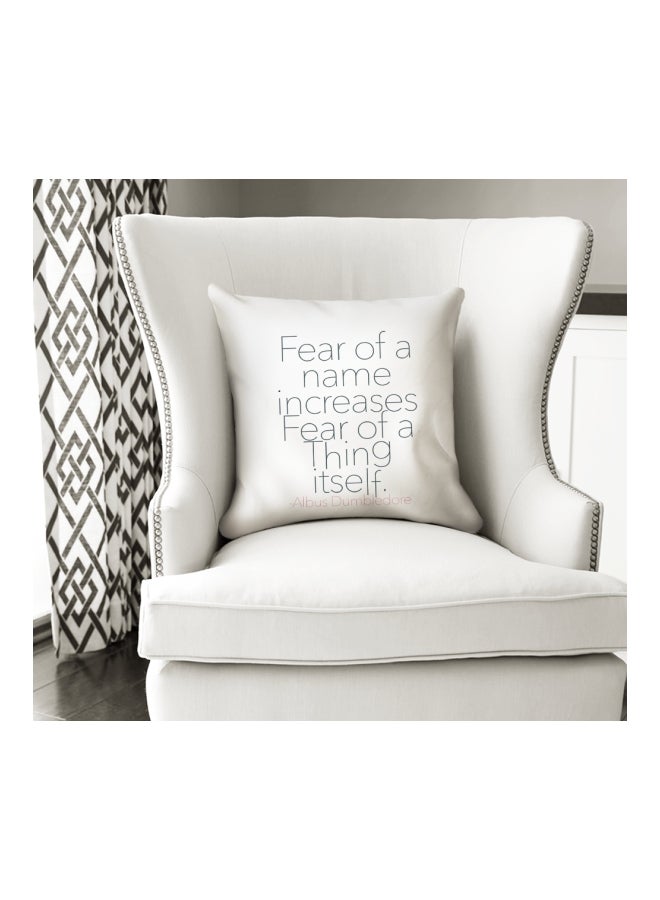Albus Dumbledore Quote Printed Decorative Pillow White/Black/Red 16x16inch - Image 3