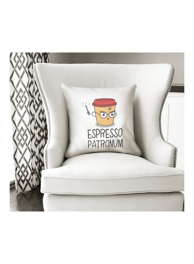 Harry Potter Quote Printed Decorative Pillow White/Yellow/Red 16x16cm - Image 3