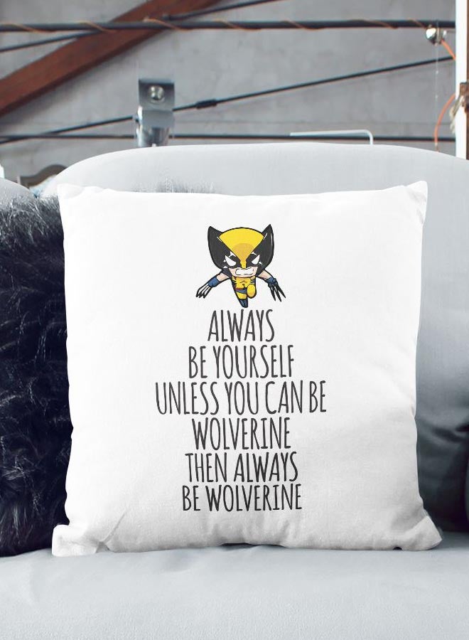 Funny Quoted Decorative Pillow White/Black/Yellow 16x16inch - Image 2