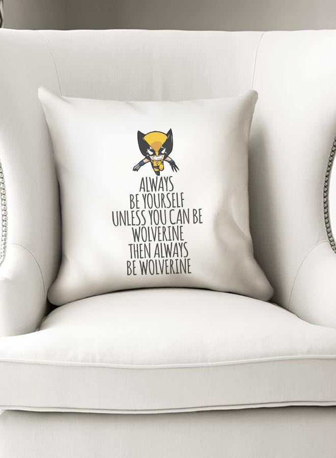 Funny Quoted Decorative Pillow White/Black/Yellow 16x16inch - Image 3