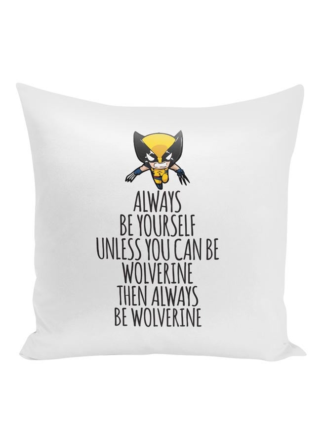 Funny Quoted Decorative Pillow White/Black/Yellow 16x16inch - Image 1