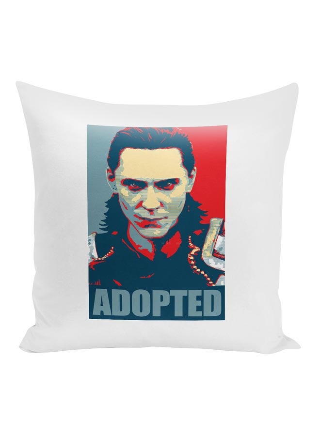 Adopted Printed Decorative Pillow White/Blue/Red 16x16inch - Image 1