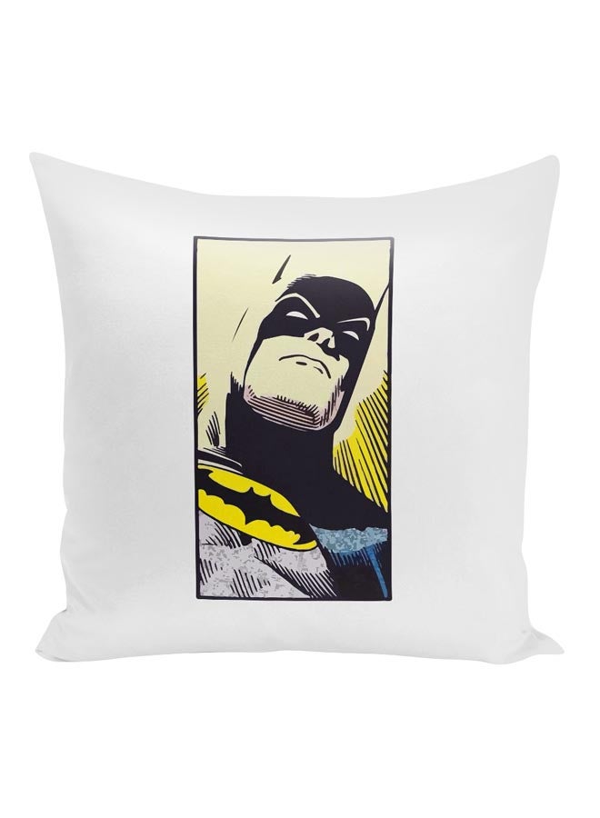 Batman Printed Decorative Pillow White/Blue/Yellow 16x16inch - Image 1