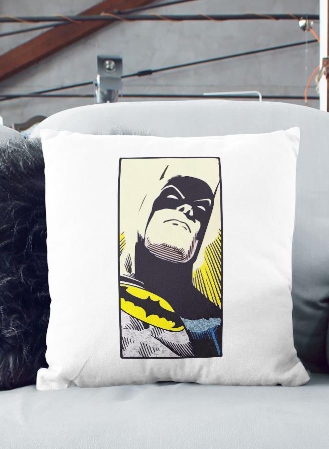 Batman Printed Decorative Pillow White/Blue/Yellow 16x16inch - Image 2
