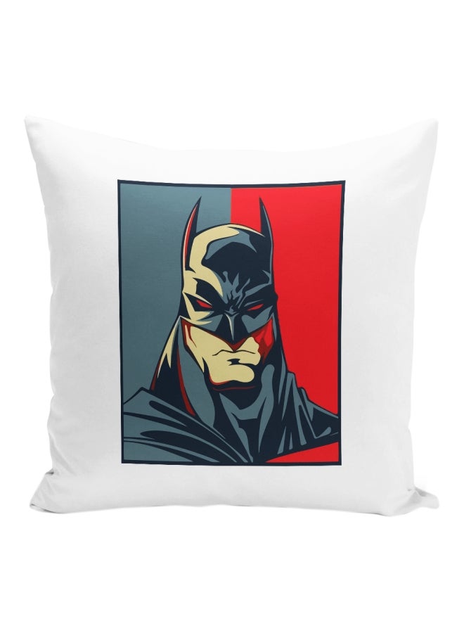 Batman Printed Decorative Pillow White/Red/Blue 16x16inch - Image 1