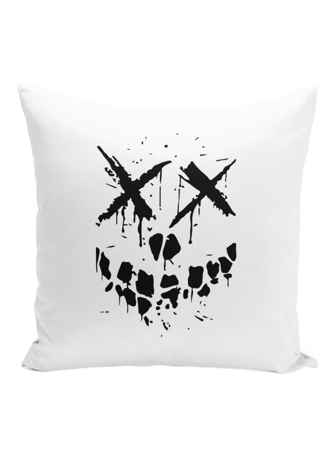 Suicide Squad Theme Girl Printed Decorative Pillow White/Black 16x16inch - Image 1
