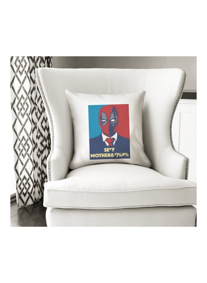 وسادة زينة مطبوع عليها شخصية Deadpool أبيض/أحمر/أزرق 16x16بوصة - Image 3