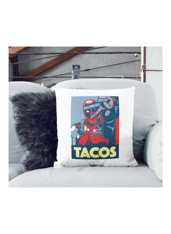 وسادة زينة مطبوع عليها شخصية Deadpool أبيض/أحمر/أزرق 16x16بوصة - Image 2