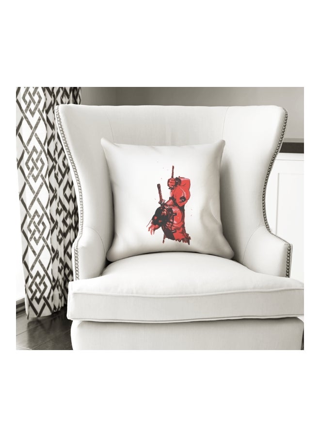 وسادة زينة مطبوع عليها شخصية Deadpool أبيض/أحمر/أسود 16x16بوصة - Image 3