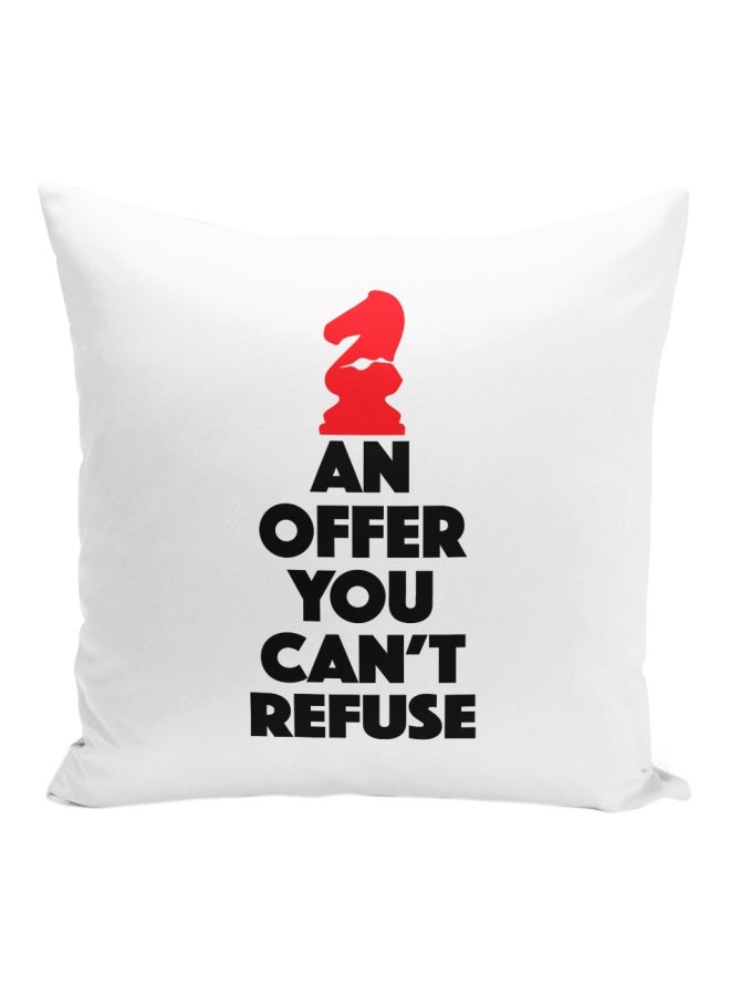 وسادة زينة مطبوع عليها عبارة مقتبسة "An Offer You Can't Refuse" أسود/أحمر/أبيض 16x16بوصة - Image 1