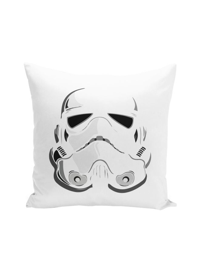 وسادة زينة بطبعة مستوحاة من سلسلة أفلام "Star Wars" أسود/ أبيض 16x16بوصة - Image 1