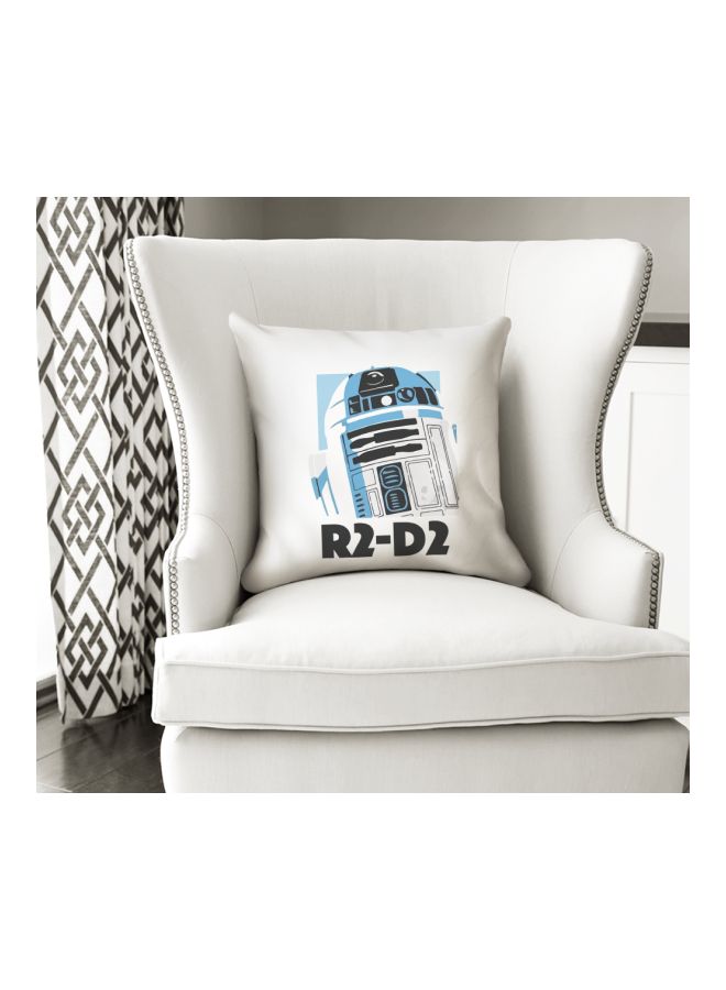 وسادة زينة بطبعة مستوحاة من سلسلة أفلام "Star Wars" أزرق/أسود/أبيض 16x16بوصة - Image 3