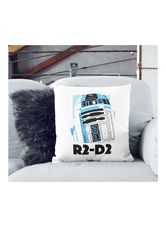 وسادة زينة بطبعة مستوحاة من سلسلة أفلام "Star Wars" أزرق/أسود/أبيض 16x16بوصة - Image 2
