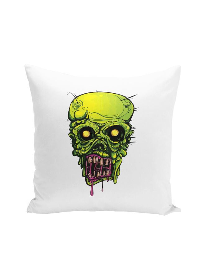 Zombie Printed Decorative Pillow Green/Yellow/White 16x16inch - Image 1