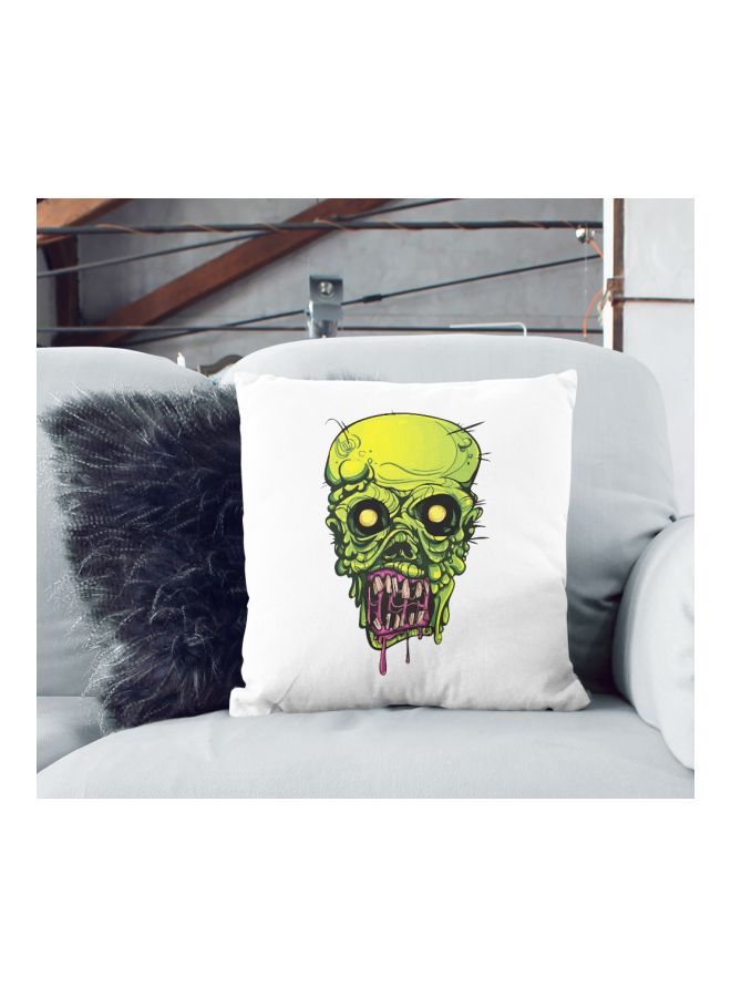 Zombie Printed Decorative Pillow Green/Yellow/White 16x16inch - Image 2