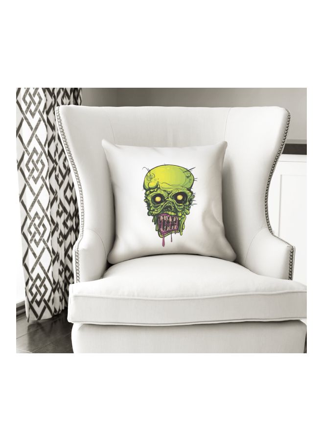 Zombie Printed Decorative Pillow Green/Yellow/White 16x16inch - Image 3