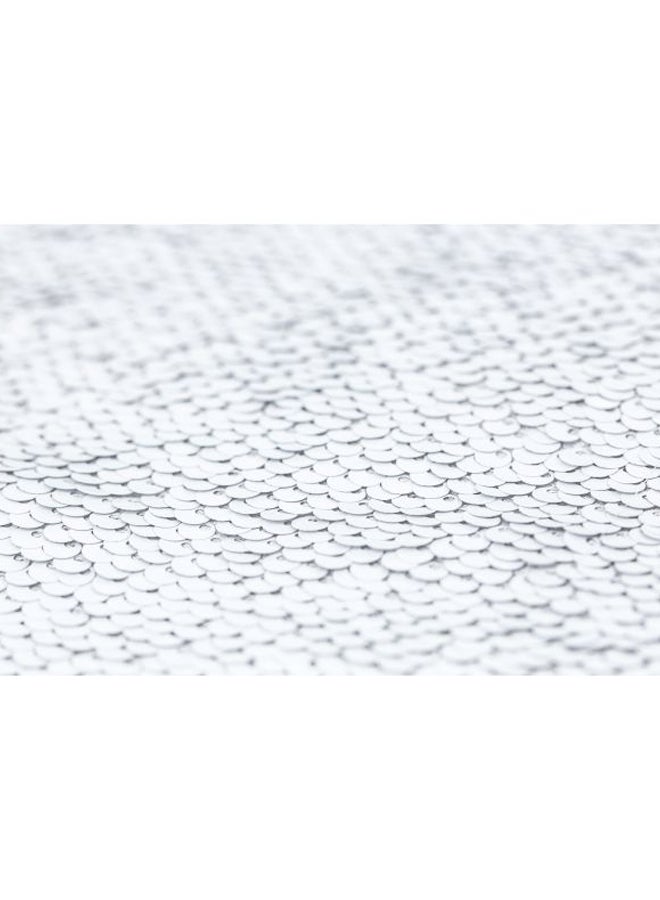 Gravity Printed Sequined Throw Pillow Silver/White/Green 16x16inch