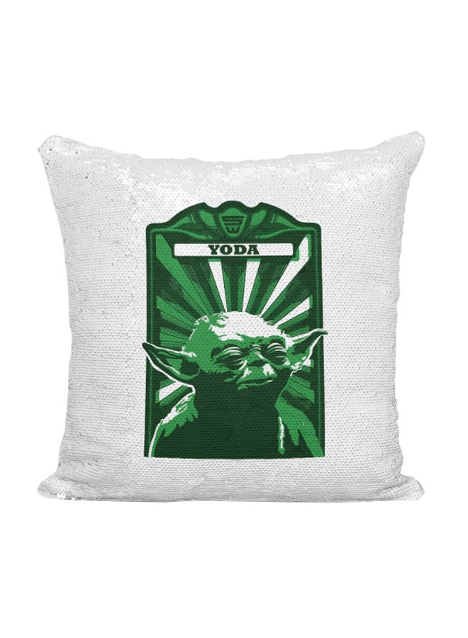 Printed Stuffing Throw Pillow Grey/Green 16x16inch - Image 1
