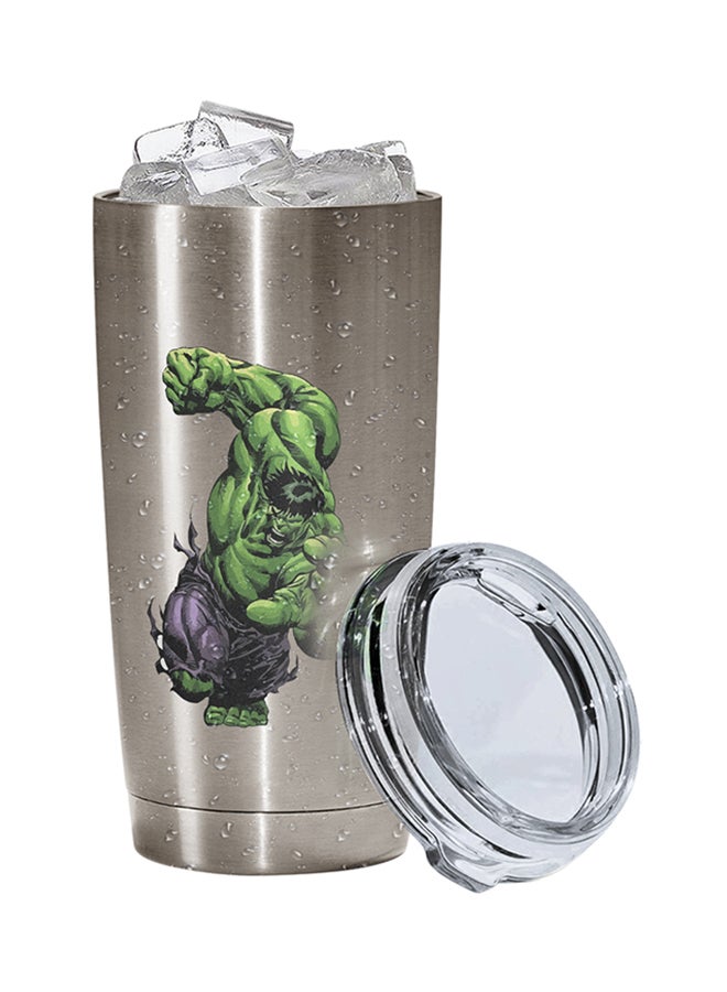 LOUD UNIVERSE Hulk Printed Tumbler With Lid Silver/Clear/Green 