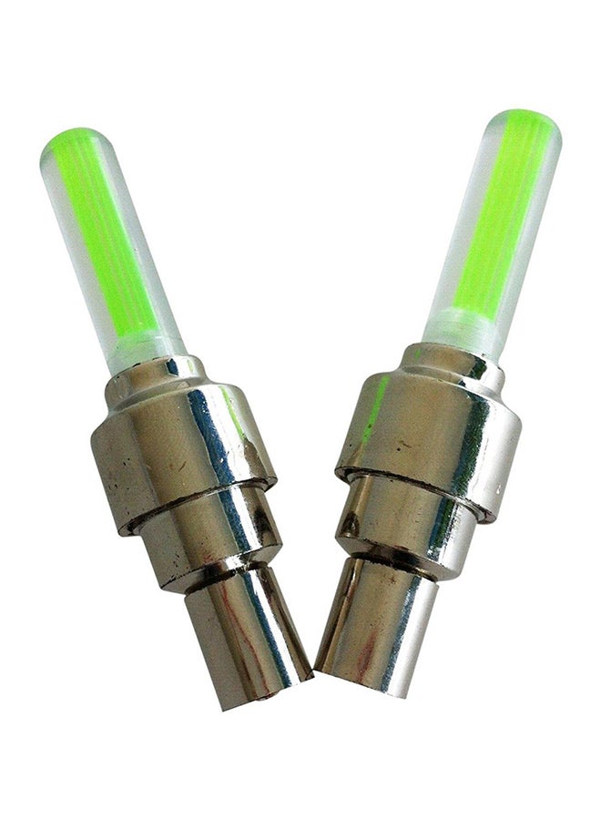 4-Piece Car Led Tyre Light Auto Wheel Light Tire Valve Caps Covers Neon Led Sensor Lights Lamps Green Long