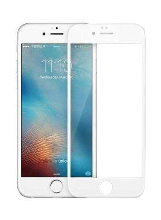جلاس لاصقة حماية للشاشة 4D مناسبة لهاتف آيفون 6، لون أبيض.