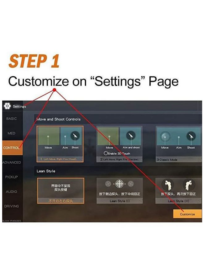 2-Piece PUBG L1 R1 Trigger Controller Fire Button Set - Image 3