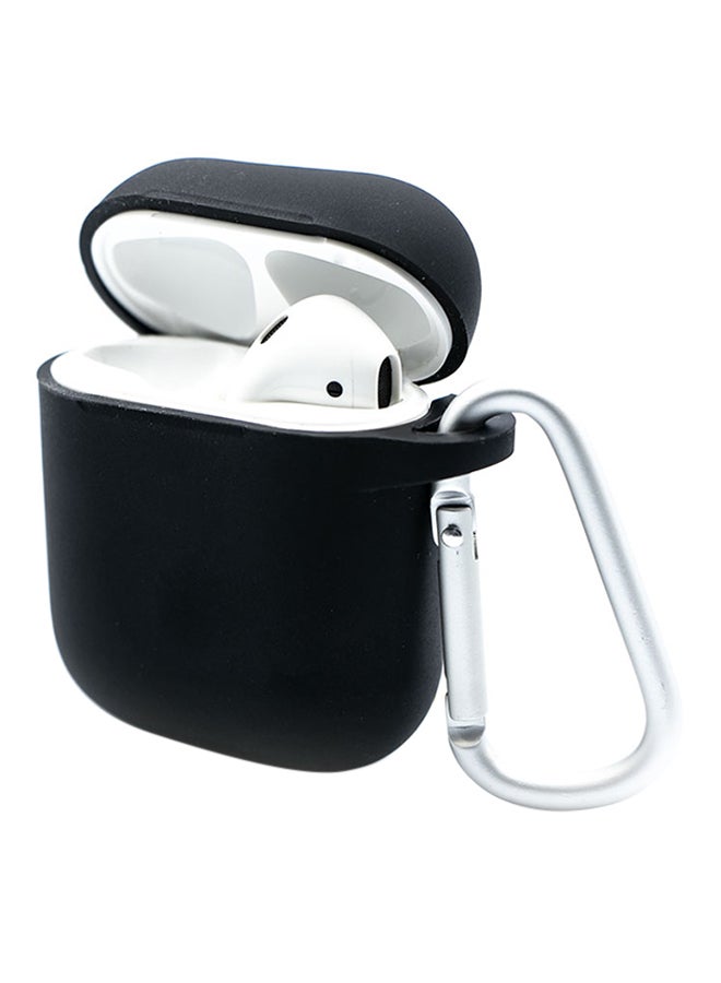 حافظة حماية من السيليكون لسماعات إيربودز من آبل أسود