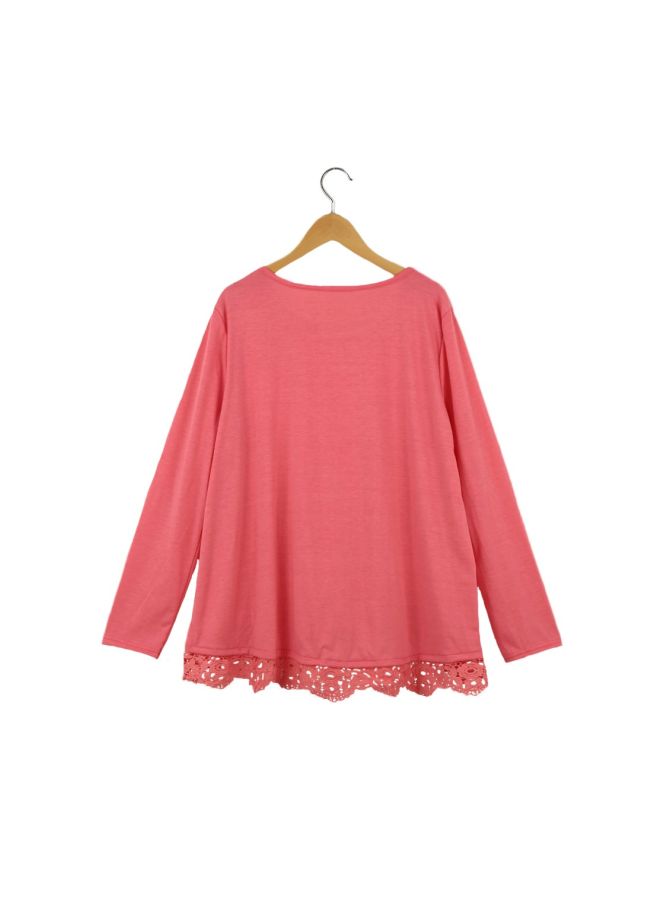 تونيك بحافة غير منتظمة وردي - Image 2