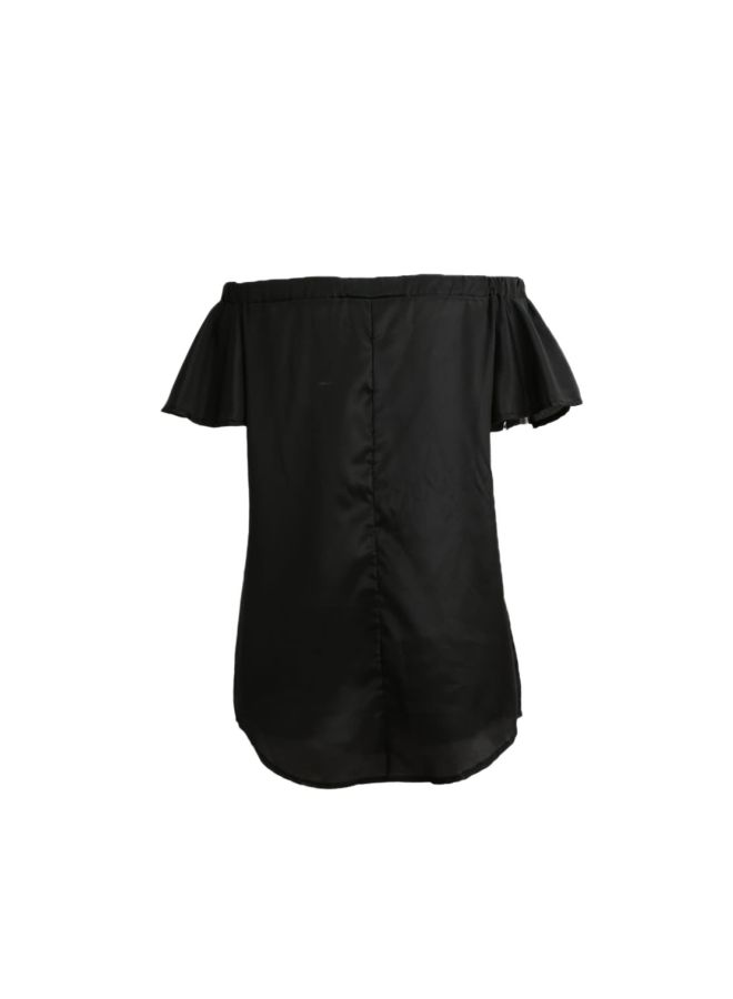Off Shoulder Slip Dress Black  - Image 2