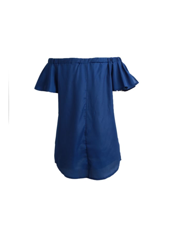 Off Shoulder Slip Dress Blue/Red  - Image 2