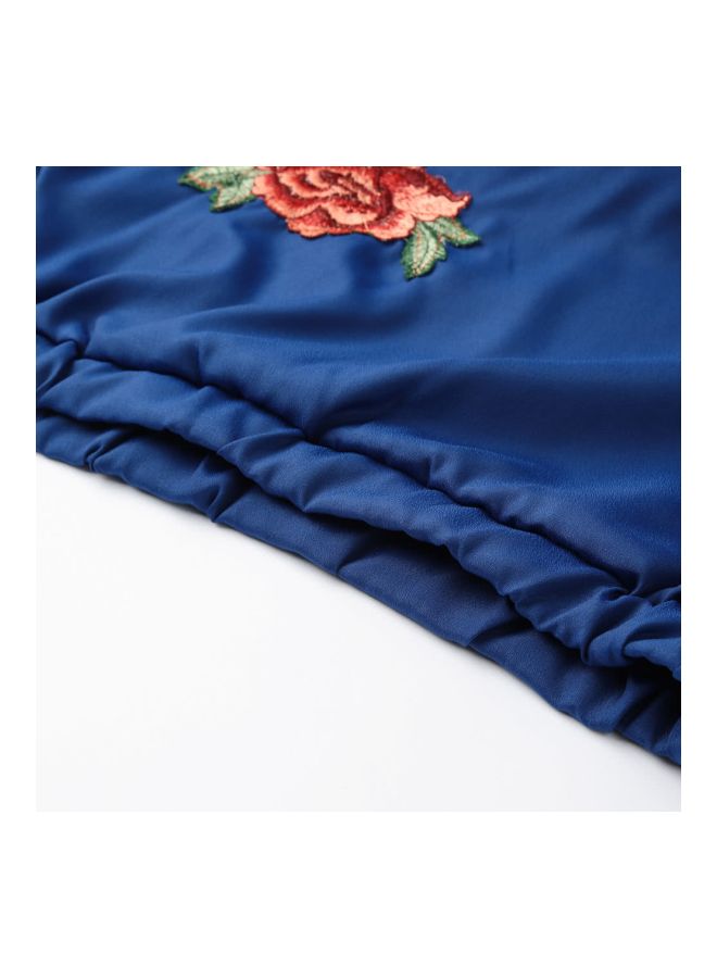 Off Shoulder Slip Dress Blue/Red  - Image 5