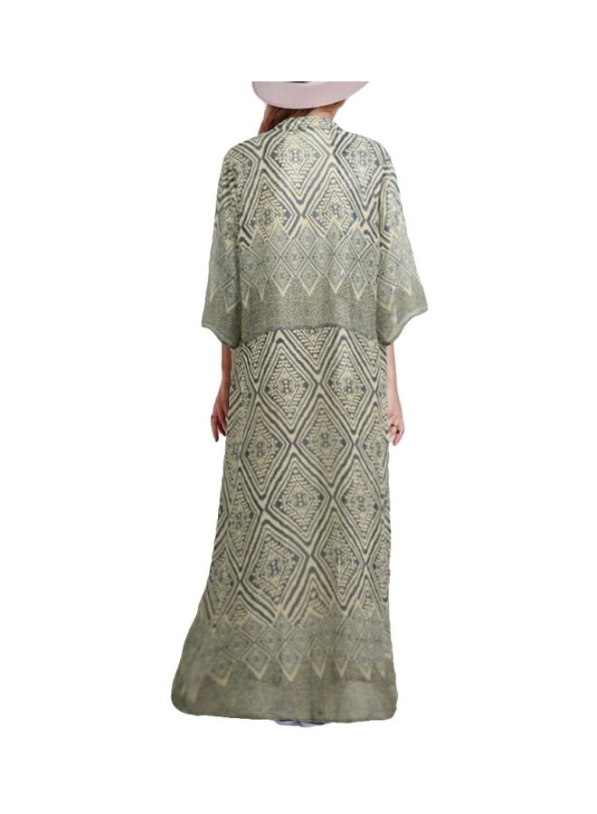 كارديجان لثوب السباحة أبيض/رمادي - Image 2