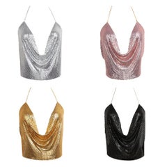 Generic Backless Sequins Party Club Crop Top Gold  - Image 5