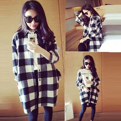 Casual Plaid Shirt Black/White  - Image 4