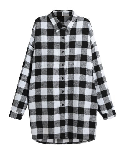 Casual Plaid Shirt Black/White  - Image 5