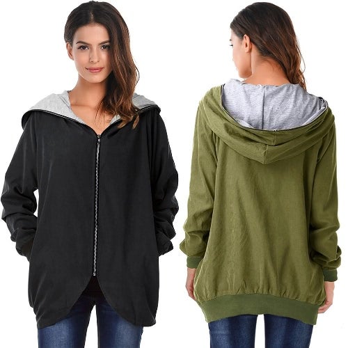 Long Sleeves Hooded Jacket Black - Image 5