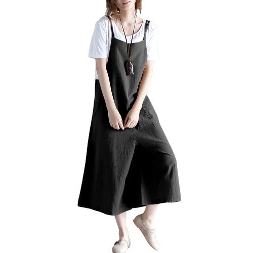 Square Neck Casual Jumpsuit Black  - Image 4