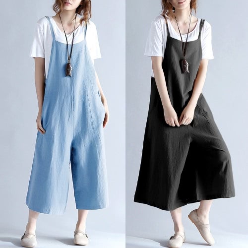 Square Neck Casual Jumpsuit Black  - Image 5