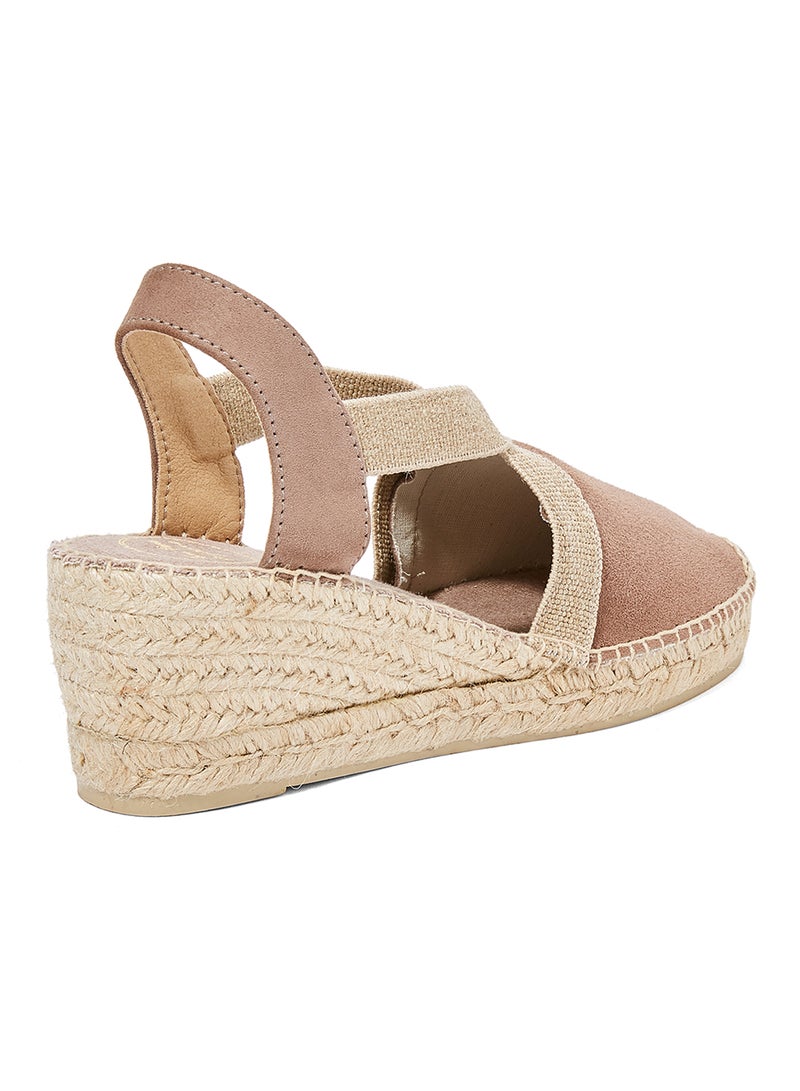 Toni Pons - Tona Suede Elastic Strap Wedge Espadrille Brownish Grey - Image 1