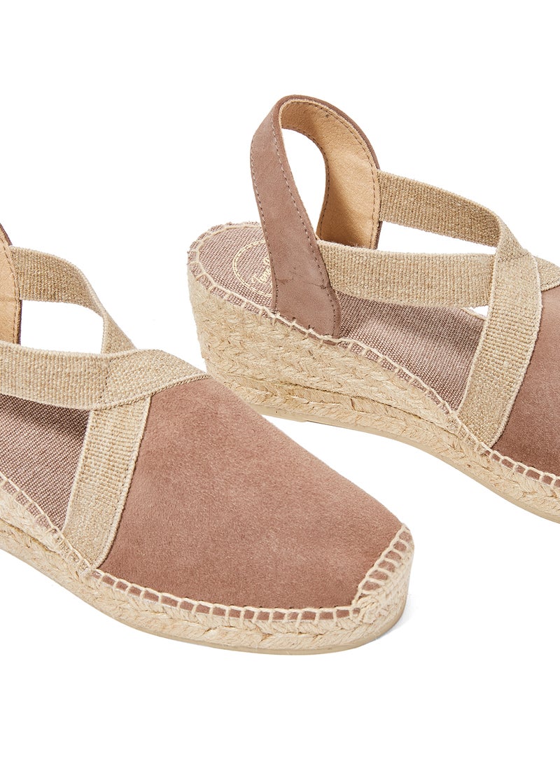 Toni Pons - Tona Suede Elastic Strap Wedge Espadrille Brownish Grey - Image 1