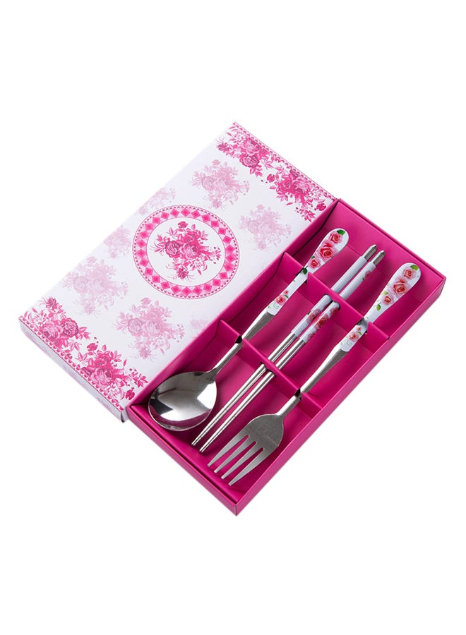 جويهم 3 مجموعات من أدوات المائدة المبتكرة من الإستانلس إستيل وردي