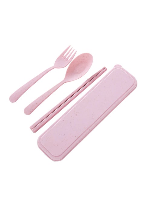 Creative Wheat Straw Tableware Three Sets Pink