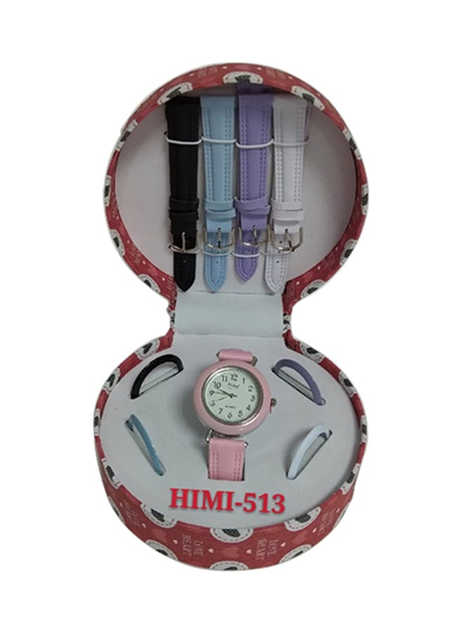 هيمي طقم ساعة بعقارب وسوار من ألياف صناعية من هيمي طراز 513 girls