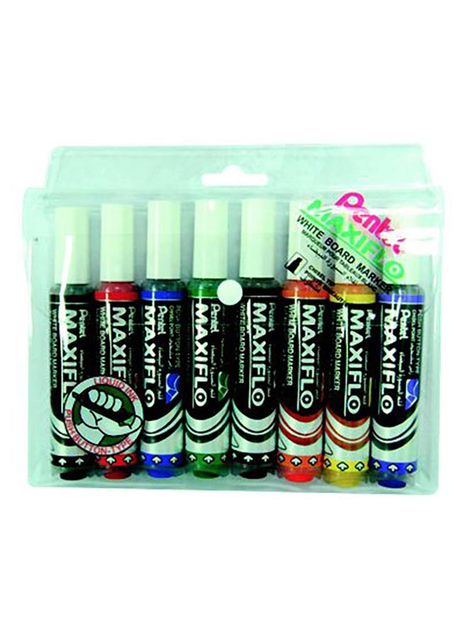 Maxiflo White Board Marker Earser 8 Pieces, White