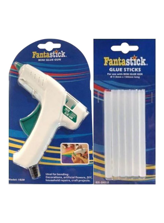 فانتاستيك FANTASTICK MINI GLUE GUN WITH 12 PCS GLUE STICKS PACK 