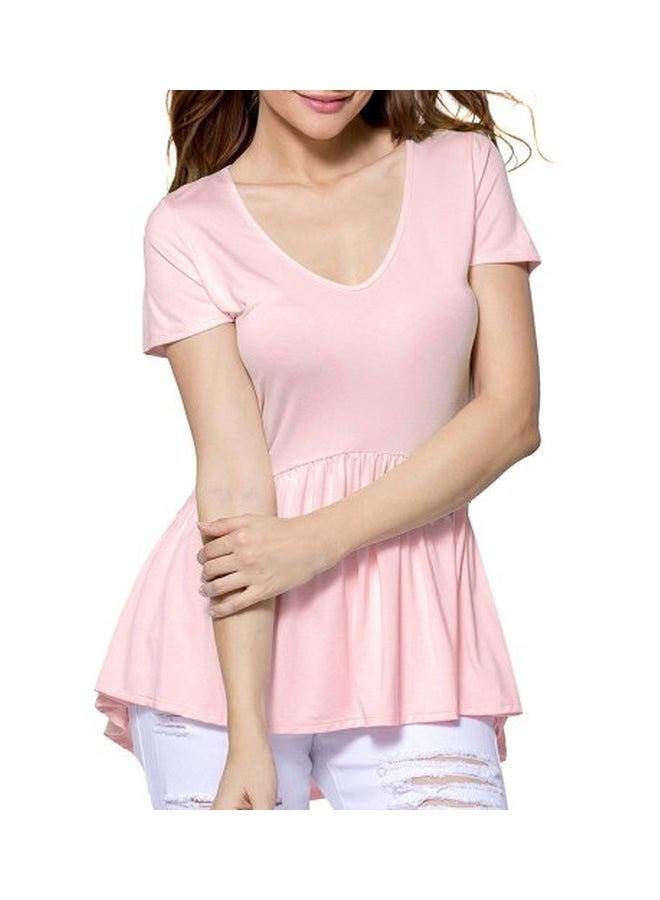 Short Sleeves Top Pink  - Image 1