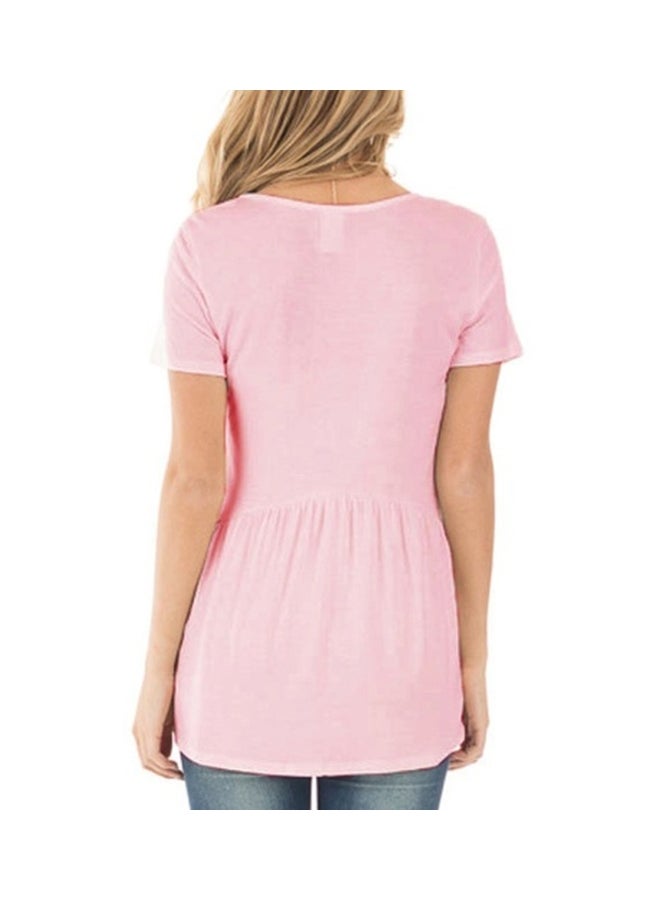 Short Sleeves Top Pink  - Image 2